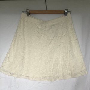 NWT Off-White Eyelet Mini Skirt